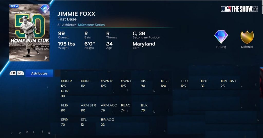 MLB The Show 23: Jimmie Foxx